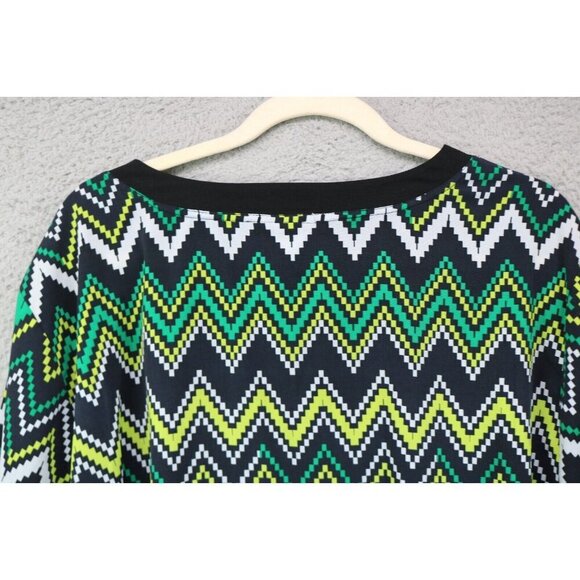 Catherine's Long Sleeve Button Up Silky Top-Size 3X (26/28W)-Geometric Pattern - Picture 8 of 8
